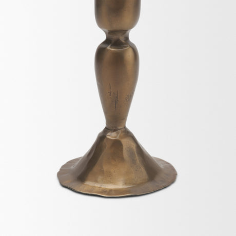 Whitlock Small Antique Brass Metal Taper Candle Holder from Mercana - Luna Furniture