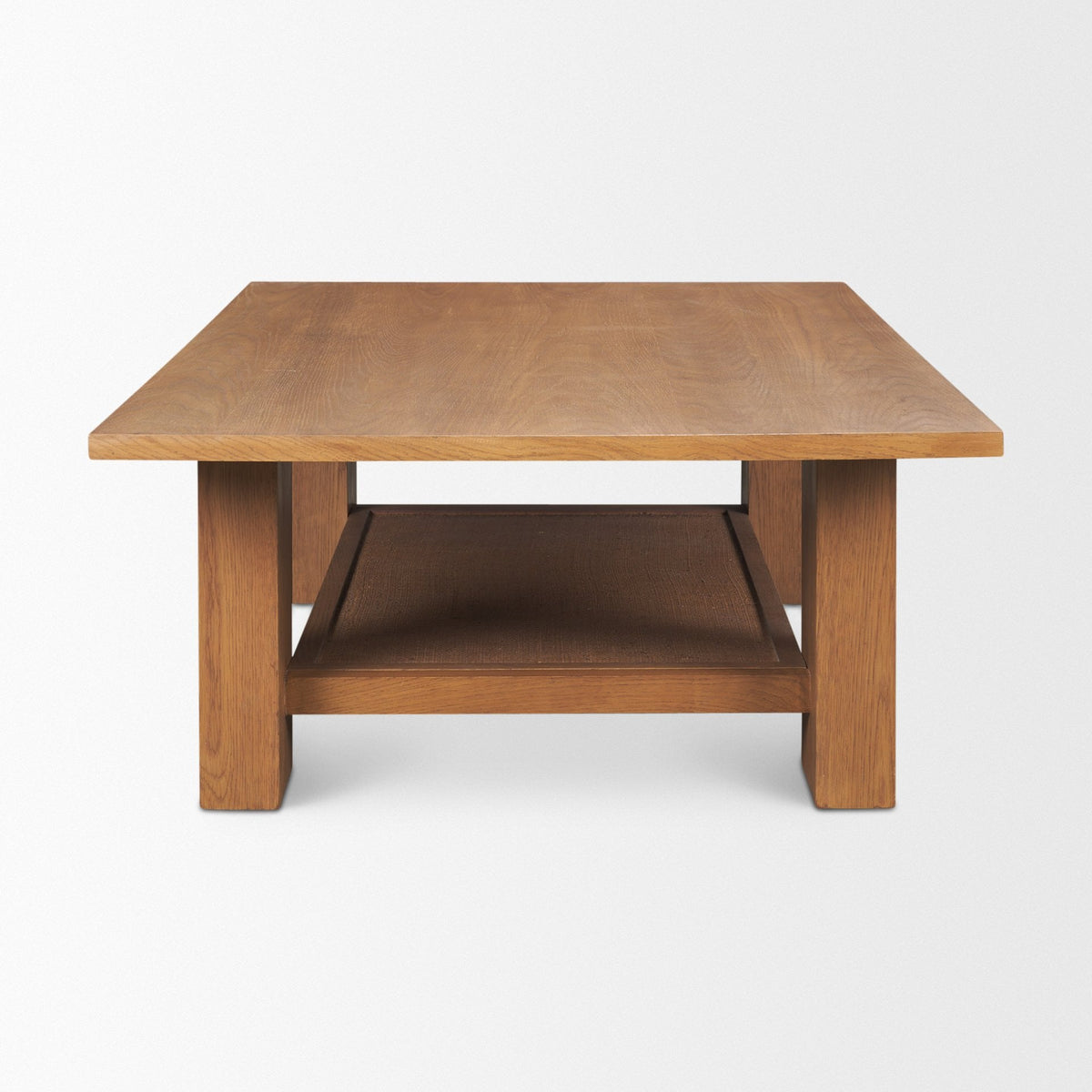 Carmel Rectangular Coffee Table | Raffia w/ Brown Wood