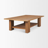 Carmel Rectangular Coffee Table | Raffia w/ Brown Wood