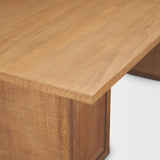 Carmel Rectangular Dining Table | 94" | Raffia w/ Brown Wood
