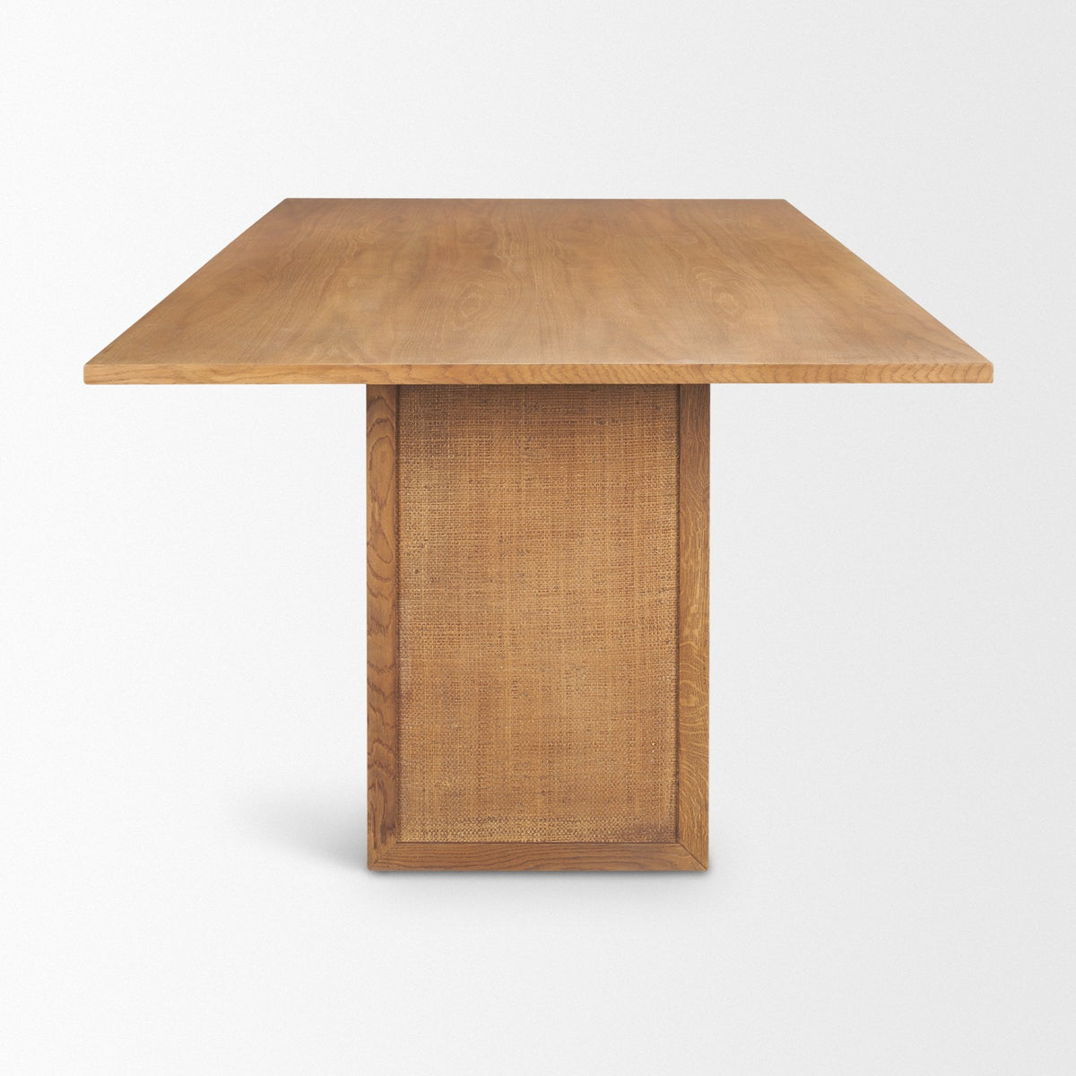 Carmel Rectangular Dining Table | 94" | Raffia w/ Brown Wood