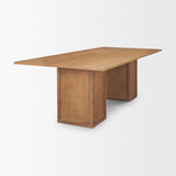 Carmel Rectangular Dining Table | 94" | Raffia w/ Brown Wood