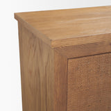 Carmel 4-Door Closed Sideboard | 82" | Raffia w/ Brown Wood from Mercana - Luna Furniture