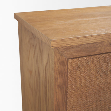 Carmel 4-Door Closed Sideboard | 82" | Raffia w/ Brown Wood from Mercana - Luna Furniture