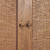 Carmel 4-Door Closed Sideboard | 82" | Raffia w/ Brown Wood from Mercana - Luna Furniture