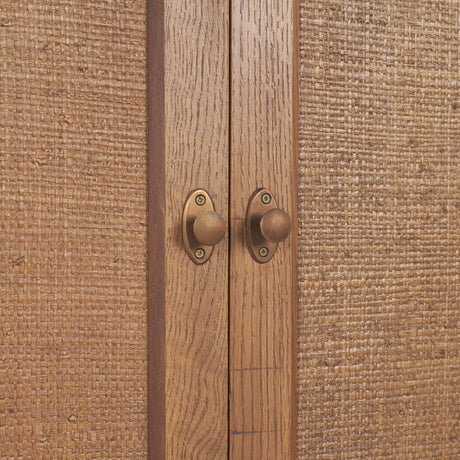 Carmel 4-Door Closed Sideboard | 82" | Raffia w/ Brown Wood from Mercana - Luna Furniture