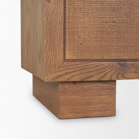Carmel 4-Door Closed Sideboard | 82" | Raffia w/ Brown Wood from Mercana - Luna Furniture