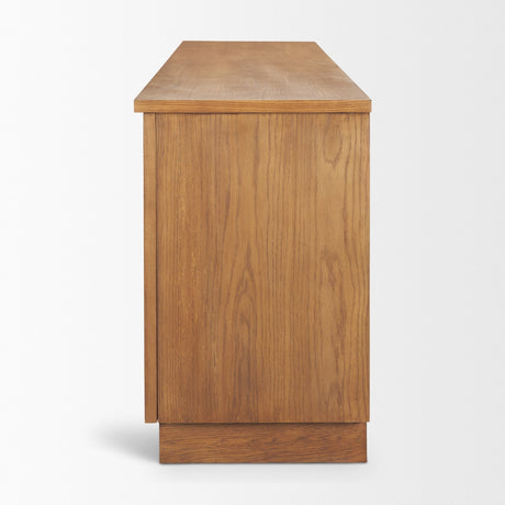 Carmel 4-Door Closed Sideboard | 82" | Raffia w/ Brown Wood from Mercana - Luna Furniture