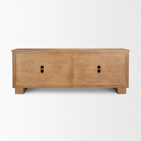 Carmel 4-Door Closed Sideboard | 82" | Raffia w/ Brown Wood from Mercana - Luna Furniture