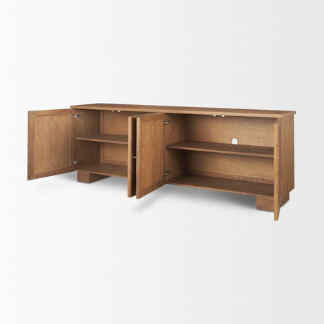Carmel 4-Door Closed Sideboard | 82" | Raffia w/ Brown Wood from Mercana - Luna Furniture