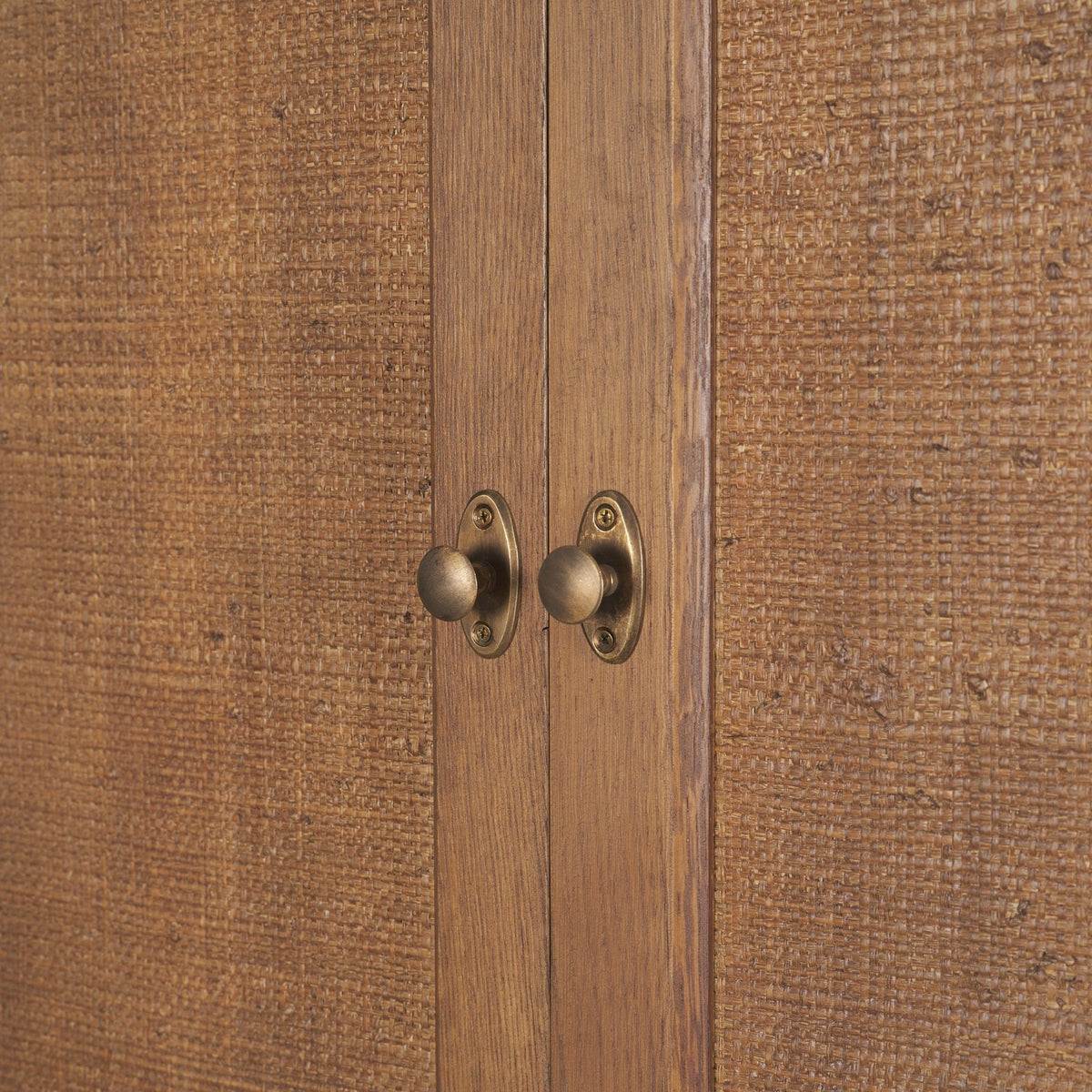 Carmel 2-Door Tall Cabinet | 78" | Raffia w/ Brown Wood from Mercana - Luna Furniture