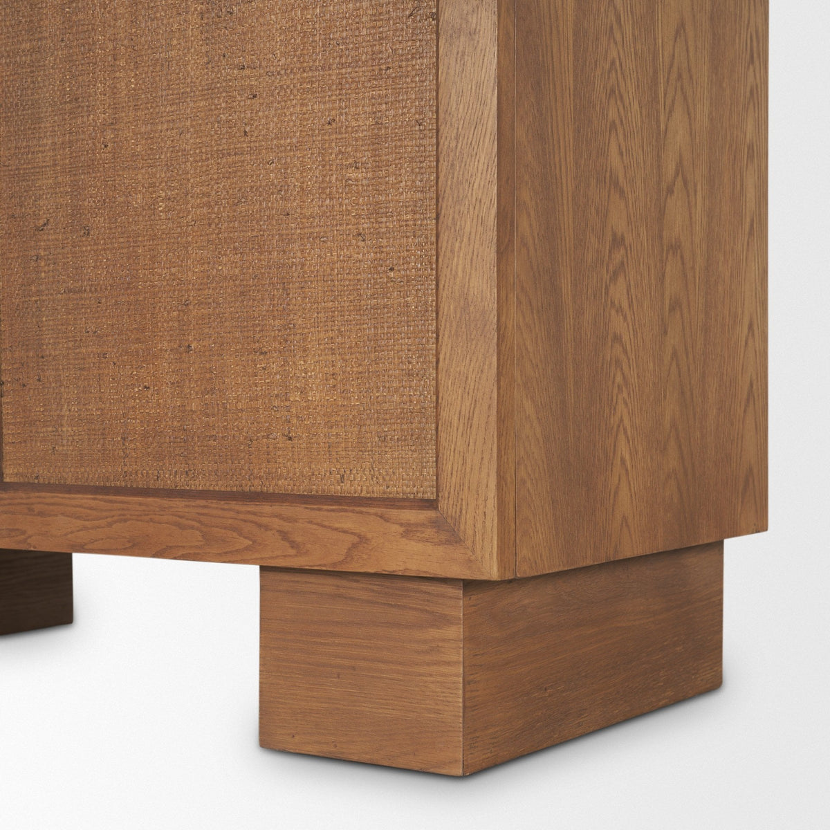 Carmel 2-Door Tall Cabinet | 78" | Raffia w/ Brown Wood from Mercana - Luna Furniture
