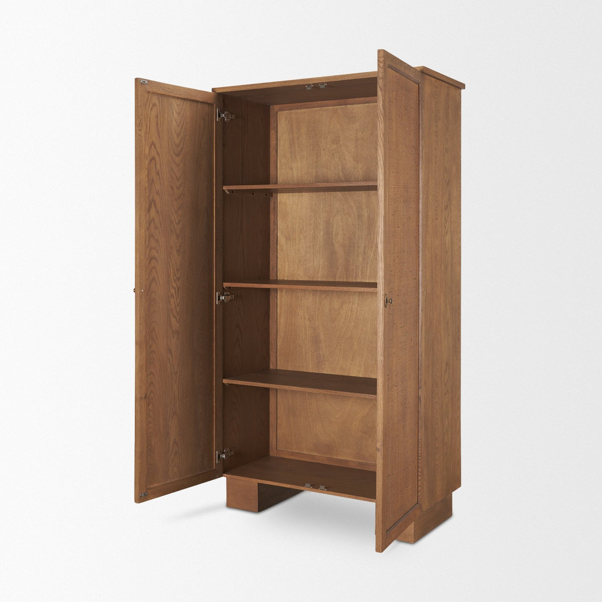 Carmel 2-Door Tall Cabinet | 78" | Raffia w/ Brown Wood from Mercana - Luna Furniture