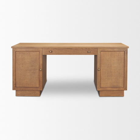 Carmel Writing Desk | Raffia w/ Brown Wood from Mercana - Luna Furniture