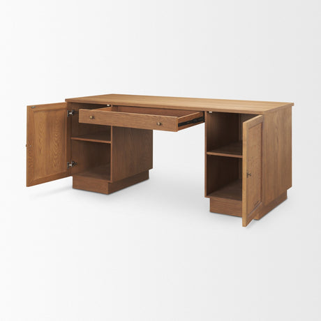 Carmel Writing Desk | Raffia w/ Brown Wood from Mercana - Luna Furniture