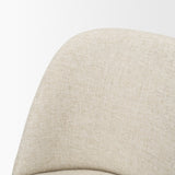 Abbie Curved Back Counter Stool | Oatmeal Fabric w/ Dark Brown Wood from Mercana - Luna Furniture