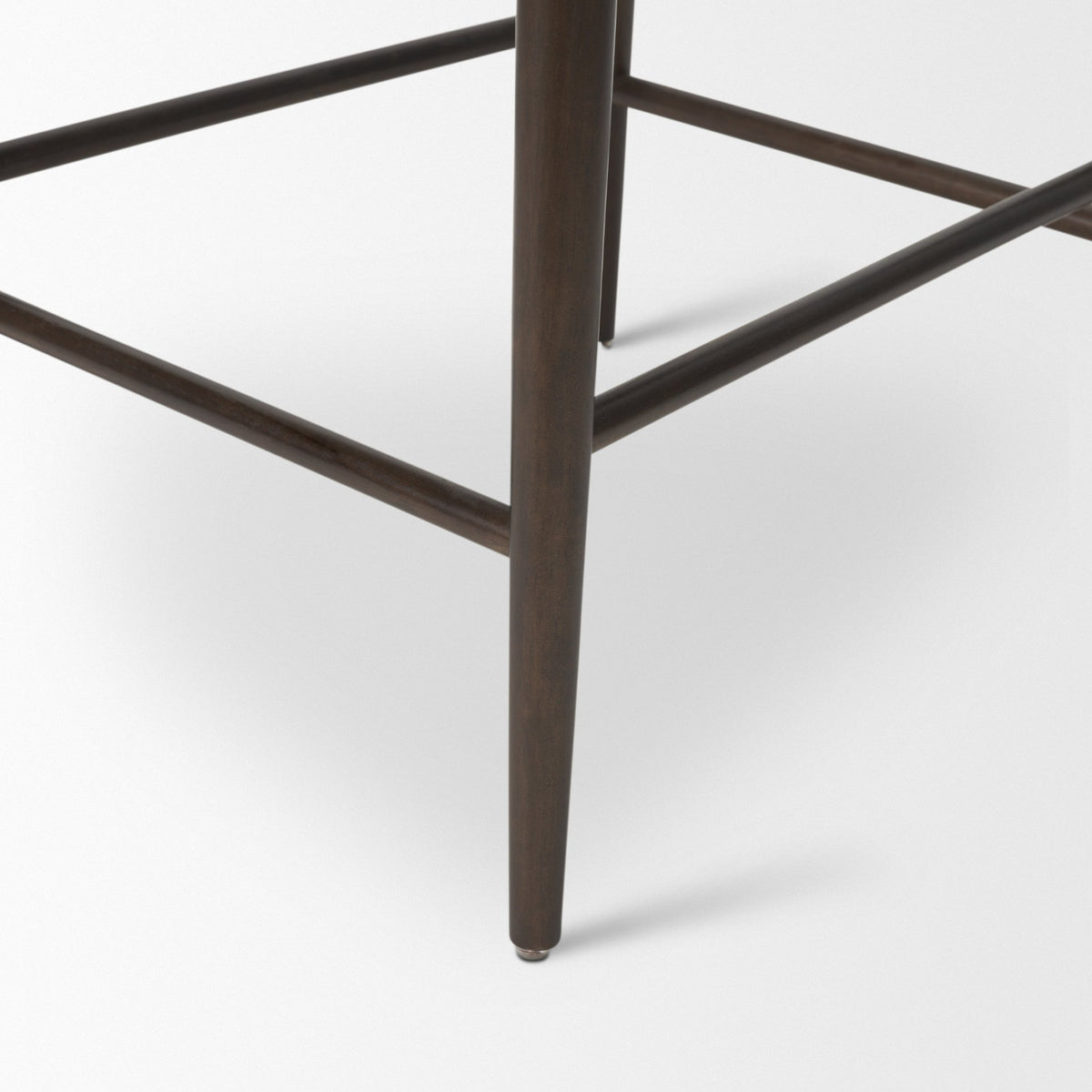 Abbie Curved Back Counter Stool | Oatmeal Fabric w/ Dark Brown Wood from Mercana - Luna Furniture