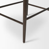 Abbie Curved Back Counter Stool | Oatmeal Fabric w/ Dark Brown Wood from Mercana - Luna Furniture