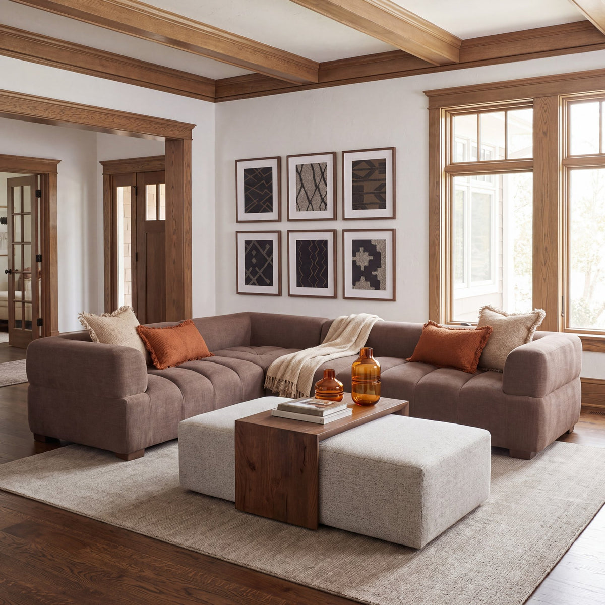 Fabric Fusion - Zig Zag by Maja Gunnarsdottir Textured Framed Artwork Matted under Glass from Mercana - Luna Furniture