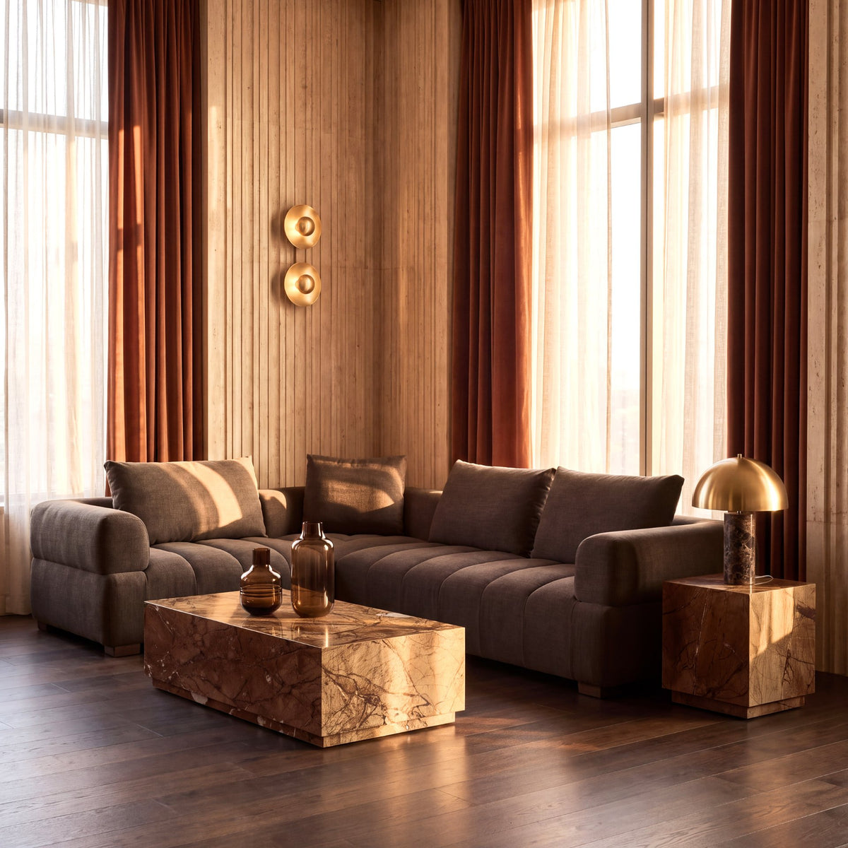 Aurel Tall Brown Glass Vase from Mercana - Luna Furniture