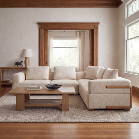 Warner Frame 3 Piece Sofa Set w/S Corner Piece w/Back Cushions from Mercana - Luna Furniture