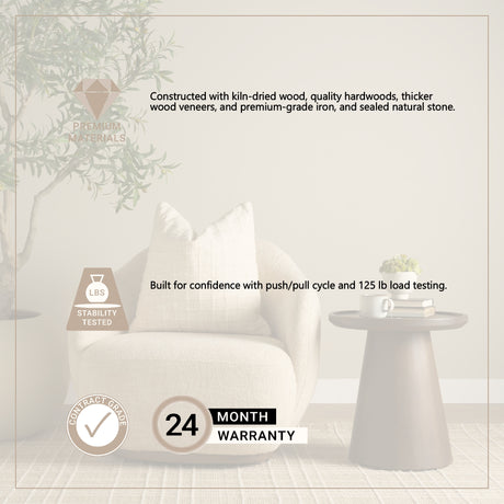 Hudson Oatmeal Fabric Upholstered Swivel Chair from Mercana - Luna Furniture