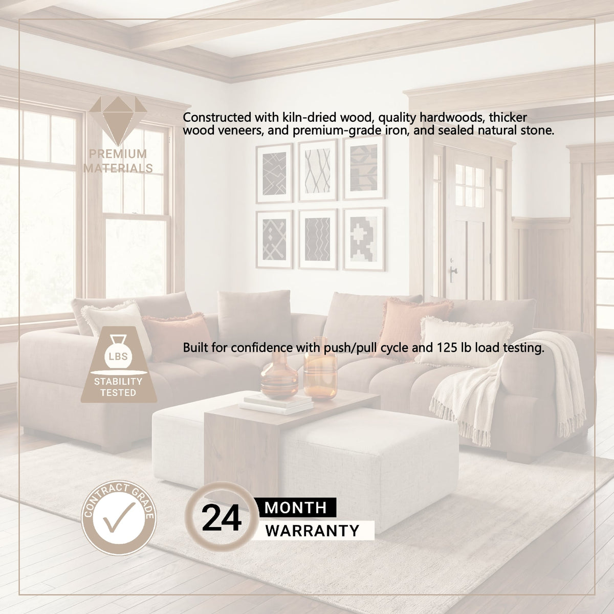 Warner Channel 3 Piece Sofa Set w/S Corner Piece w/Back Cushions from Mercana - Luna Furniture