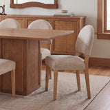 Martie Rounded Back Dining Side Chair | Oatmeal Fabric w/ Wood, Set of 2 from Mercana - Luna Furniture