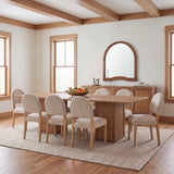 Martie Rounded Back Dining Side Chair | Oatmeal Fabric w/ Wood, Set of 2 from Mercana - Luna Furniture