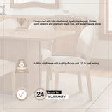 Martie Rounded Back Dining Side Chair | Oatmeal Fabric w/ Wood, Set of 2