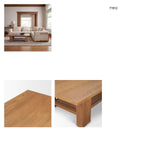 Carmel Rectangular Coffee Table | Raffia w/ Brown Wood