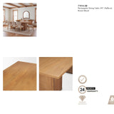 Carmel Rectangular Dining Table | 94" | Raffia w/ Brown Wood
