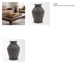 Creta Black Terracotta Double Handle Vase from Mercana - Luna Furniture