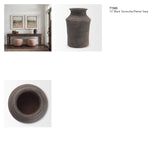 Creta 10" Black Terracotta Planter Vase