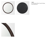 Bramwell 48" Dark Brown Wood Framed Heritage Round Wall Mirror from Mercana - Luna Furniture