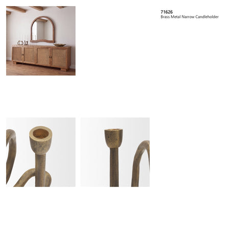 Serpens Brass Metal Narrow Candleholder from Mercana - Luna Furniture
