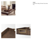 Strata Fluted Brown Walnut Wooden Decortative Tray