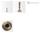 Whitlock Small Antique Brass Metal Taper Candle Holder