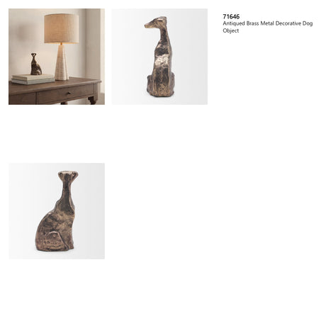 Anubis Antiqued Brass Metal Decorative Dog Object from Mercana - Luna Furniture