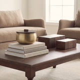 Voss Brass Metal w/ Dark Wood Lid Canister from Mercana - Luna Furniture
