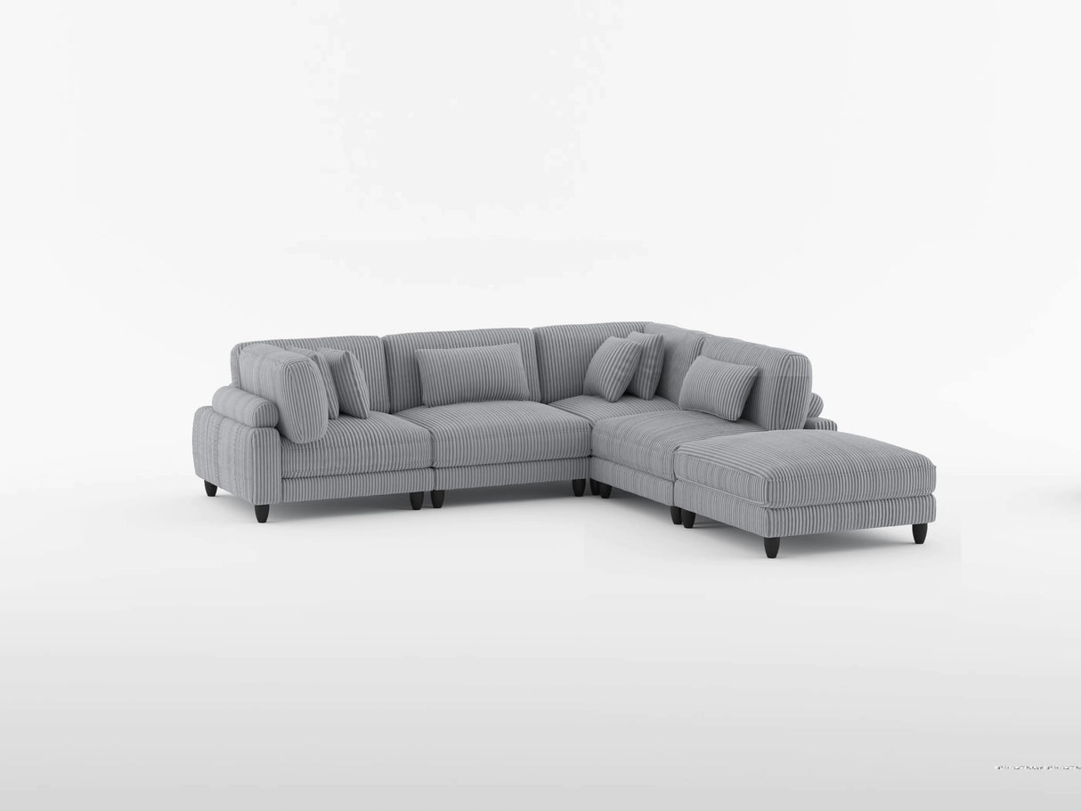 Robstown Beige 6-Piece Modular Sectional with Two Ottomans from Homelegance - Luna Furniture