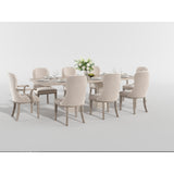 Lofton Light Gray/Ivory 7-Piece 60" Round Dining Set from Homelegance - Luna Furniture