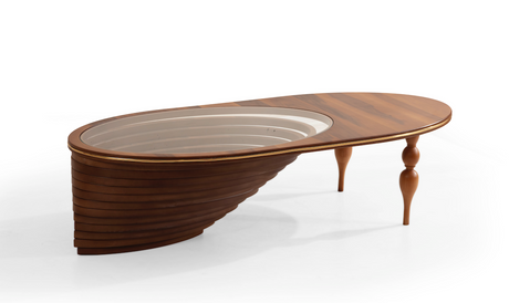 033 Walnut/Gold Coffee Table from Nova Furniture - Luna Furniture