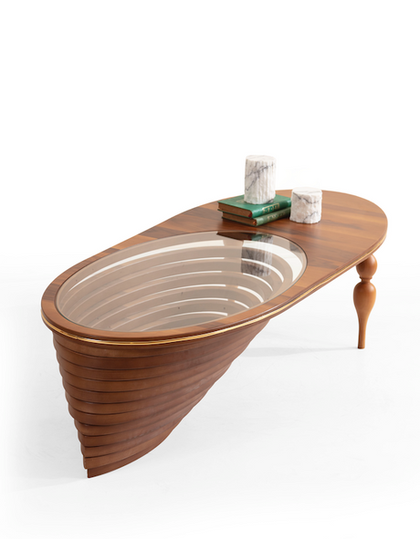 033 Walnut/Gold Coffee Table from Nova Furniture - Luna Furniture