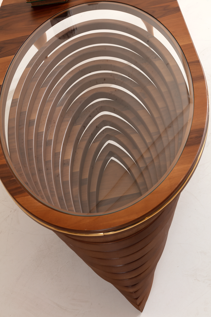 033 Walnut/Gold Coffee Table from Nova Furniture - Luna Furniture