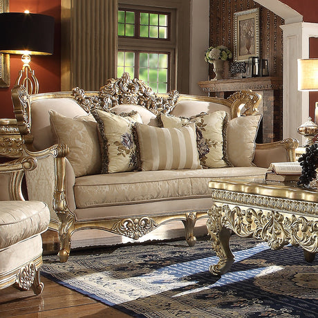 HD-04 Marbled Champagne Silver Loveseat from Homey Design - Luna Furniture
