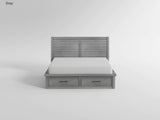 Logandale Antique Gray California King Platform Bed with Storage Footboard and Side Rails from Homelegance - Luna Furniture