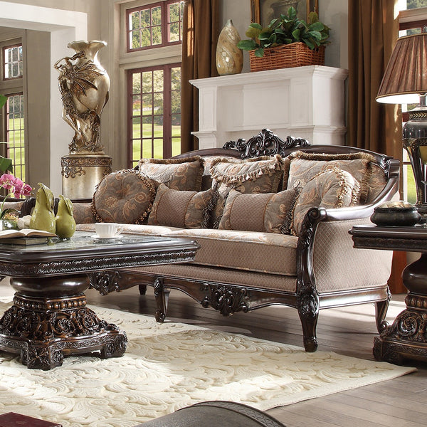 HD-09 Dark Red Mahogany Sofa