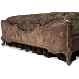 Platine De Royale L. Espresso Antique Platinum Cal King Panel Bed W/brown Fabric from Michael Amini - Luna Furniture