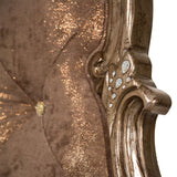 Platine De Royale L. Espresso Antique Platinum Cal King Panel Bed W/brown Fabric from Michael Amini - Luna Furniture